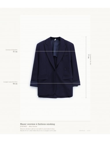 Blazer oversize à finitions smoking en jersey – Imperial Femme