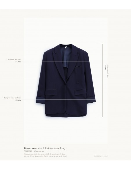 Blazer oversize à finitions smoking en jersey – Imperial Femme