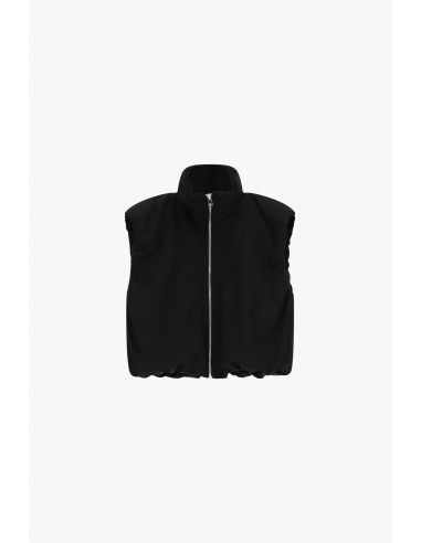 Gilet court matelassé à col montant en draperie – Imperial Femme