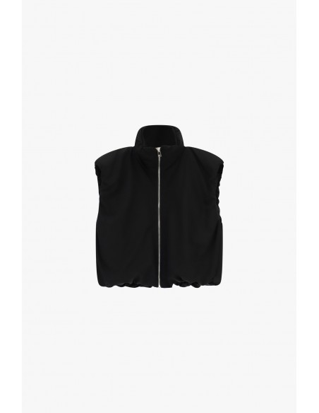 Gilet court matelassé à col montant en draperie – Imperial Femme