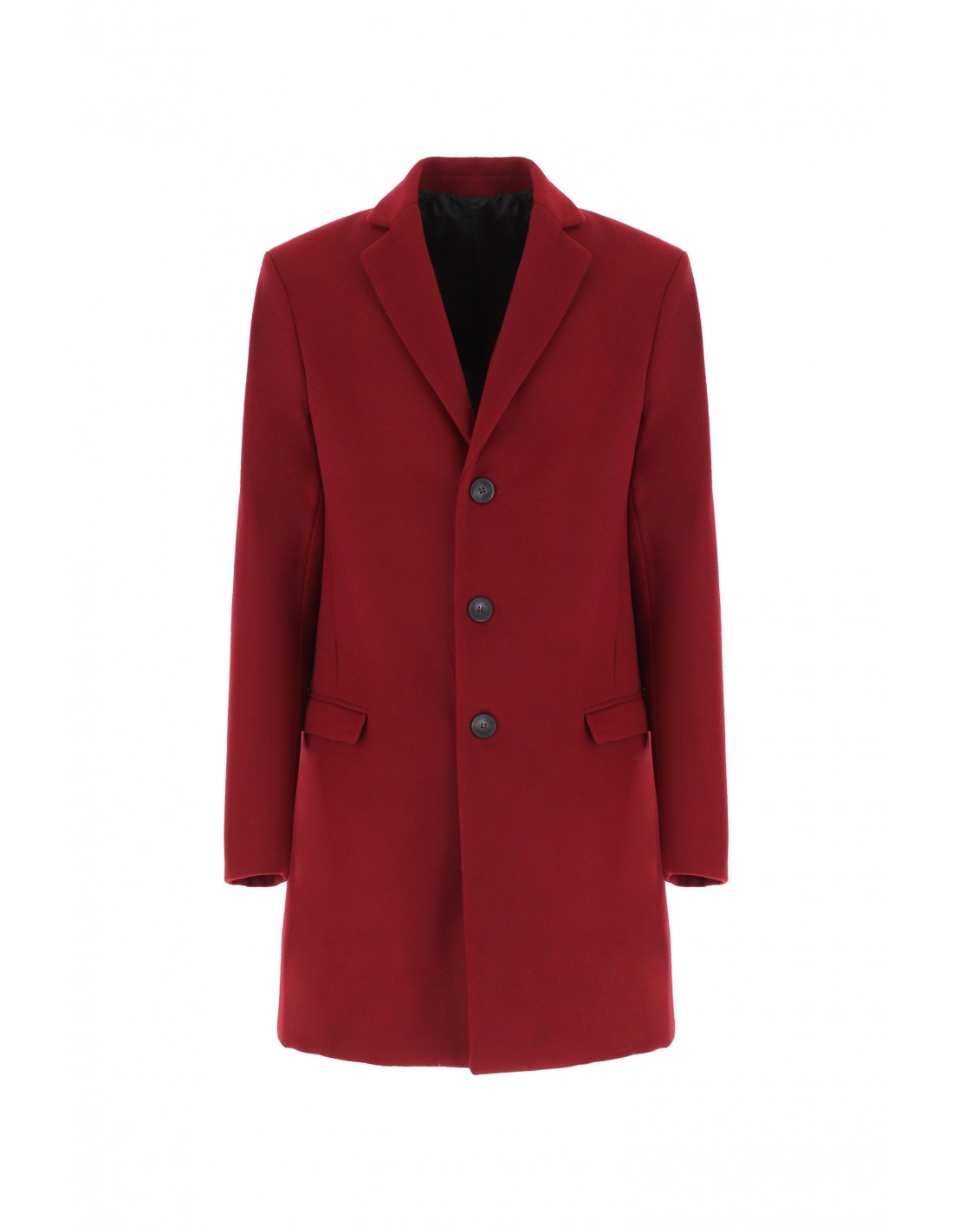 manteau laine bordeaux homme - Main Image