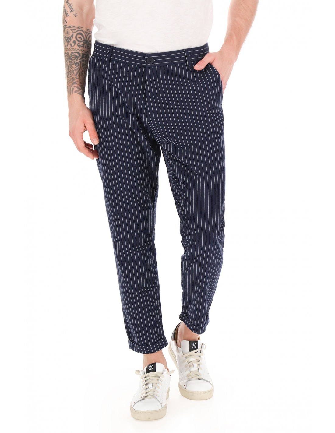 PANTALON HOMME IMPERIAL BLEU MARINE A RAYURES