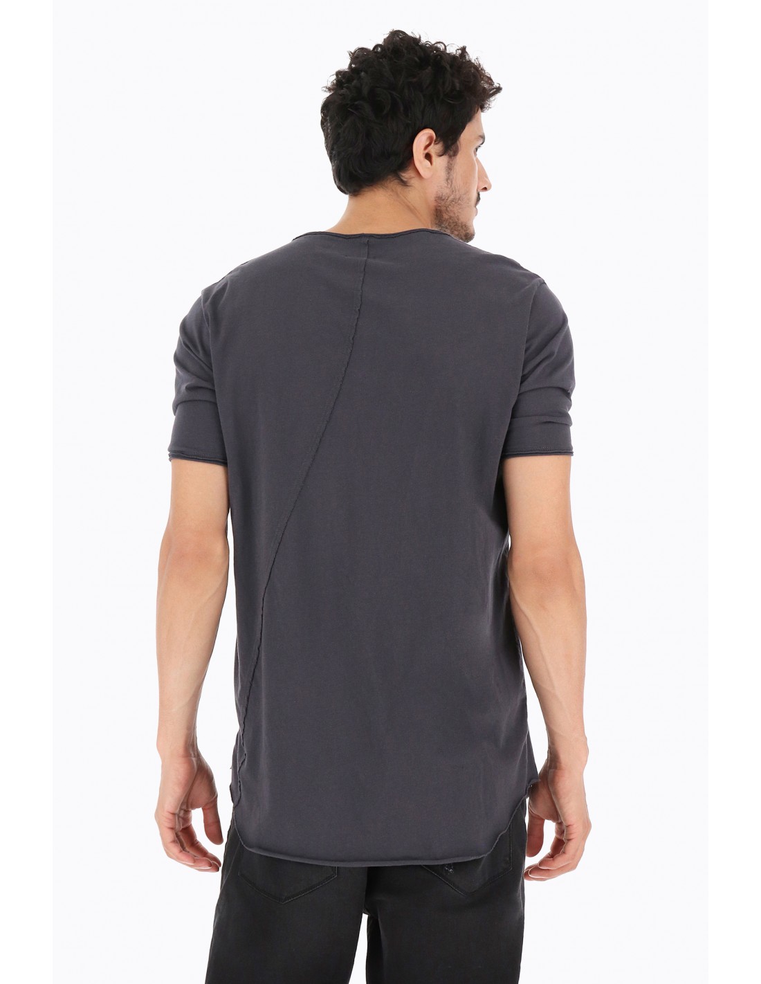 TEESHIRT LONG IMPERIAL HOMME A FINITIONS BRUTES COLORIS PIOMBO