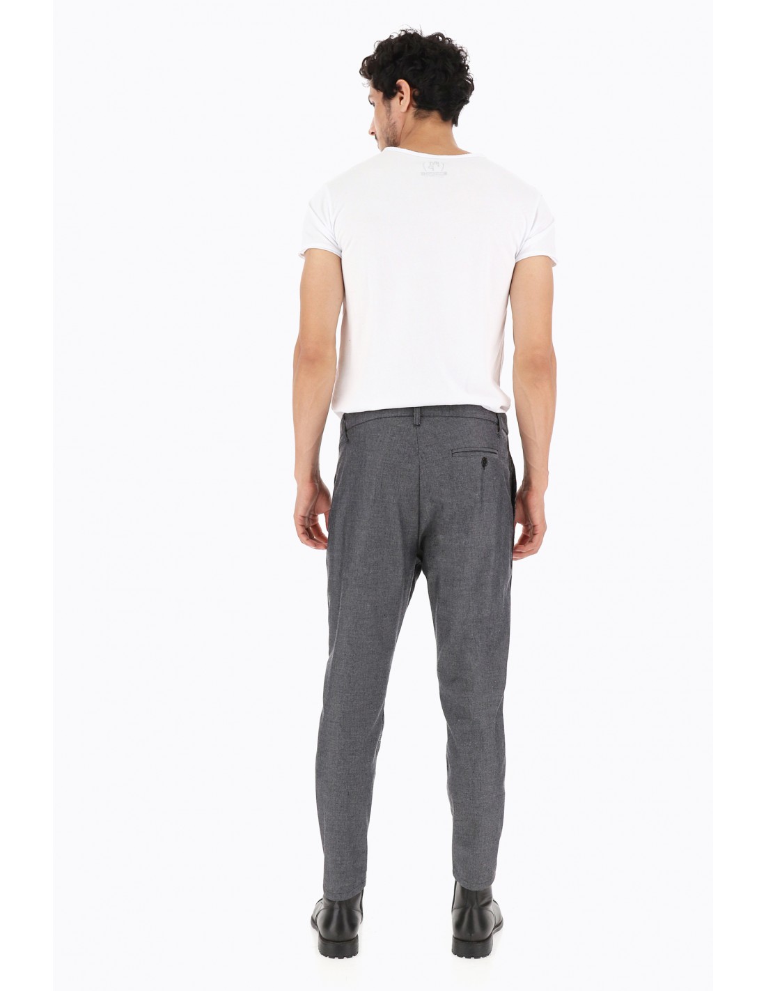 PANTALON IMPERIAL HOMME FORME CAROTTE BI-MATIERE A MOTIF ...