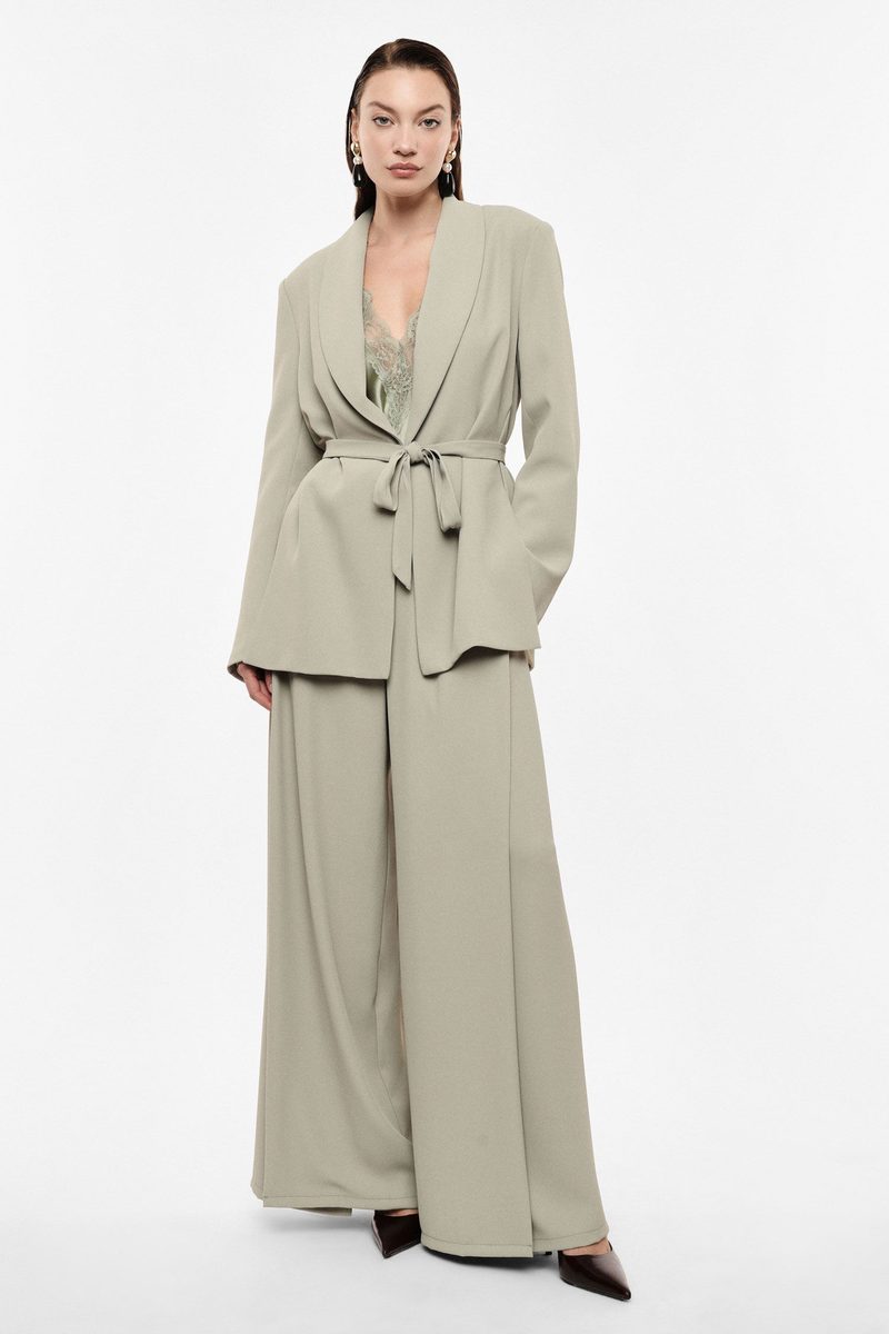 Tailleur femme blazer col chale et pantalon palazzo Imperial