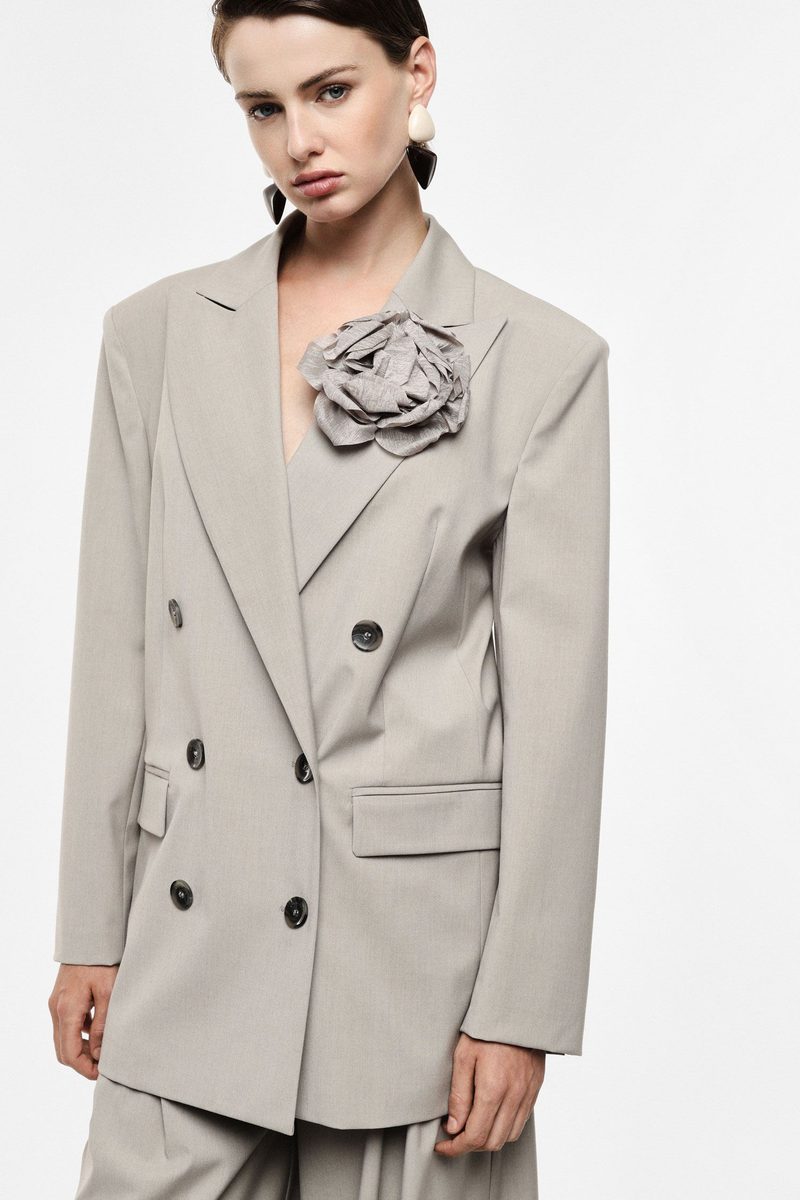 Blazer croise gris perle tenue mere de la mariee Imperial