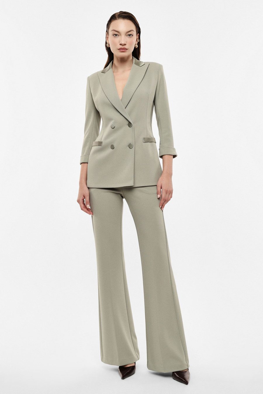 Tailleur coordonné blazer croisé et pantalon large Imperial